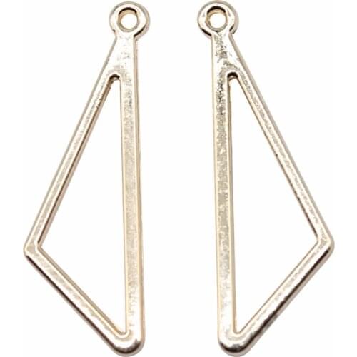 WYSIWYG 10pcs 28x9mm KC Gold Color Triangle Charms Pendant For Jewelry Making Earring Making Accessories