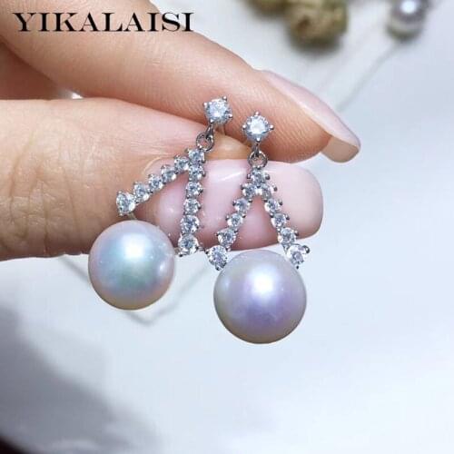 YIKALAISI New Arrivals 6-7mm Oblate Natural Freshwater Pearl Stud Earrings For Women 925 Sterling Silver Earrings Wholesales
