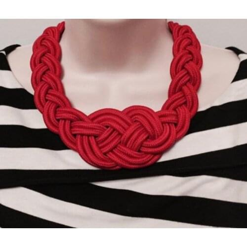 YLWHJ 2021 statement rope necklace handmade girl pendants short weaving choker necklace for women fashion jewelry