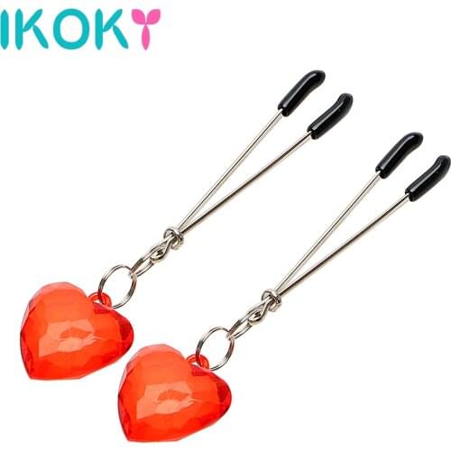 IKOKY Heart Shape Breast Clips Nipple Clamps Sex Toys for Women Couple SM Products Adult Games Erotic Toys Nipple Stimulator