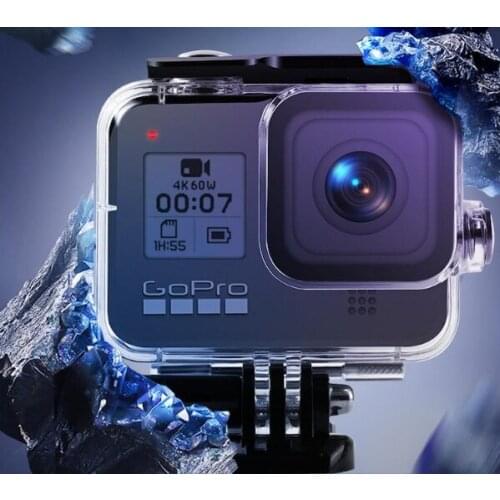 Clear for gopro hero 7 Silver/White Waterproof Case for GoPro Hero 8 7 Black Hero 5/6 Accessories Housing Diving Protective Shel