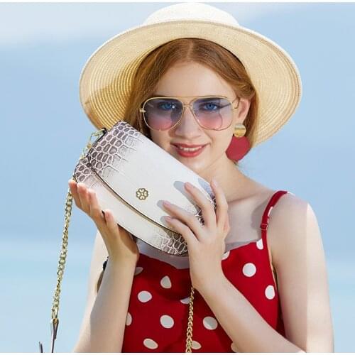 Women Shoulder Bag Fashion Chain Cross Bag Crocodile Pattern