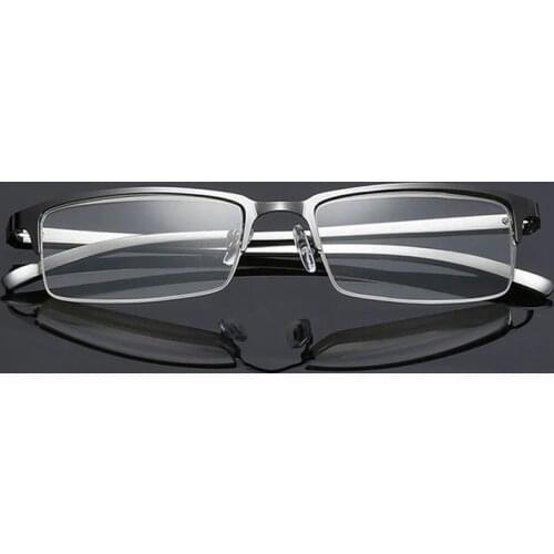 073 Half Rim Optical Alloy Eyeglasses Metal Men Eyeglasses Non Spherical Unisex Reading Glasses+1.0 +1.5 +2.0 +2.5 +3.0 +3.5+4.0