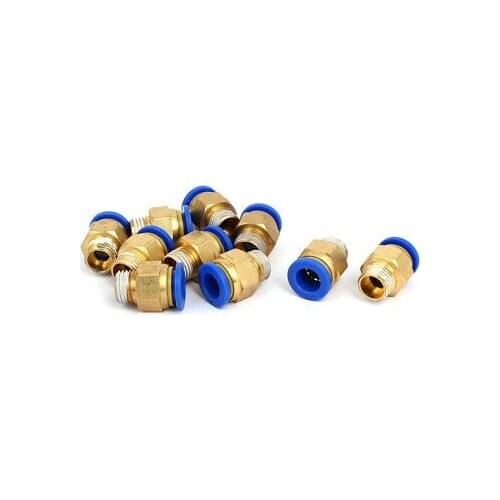 G1/4x10mm Brass Straight Type Pneumatic Quick Couplers Fittings Jointers 10pcs