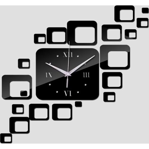 2021 Fashion Wall Clock Big Size DIY Acrylic Mirror Wall Clocks Sticker Modern Home Decor Quartz Mechanism Clock Needles