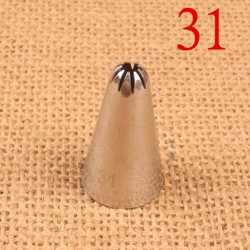 #31 9 Tooth Cream Closed Star Car Decorating Mouth Stainless Steel Baking Cake DIY Tool Small Number
