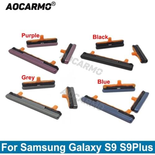 Aocarmo Black Grey Blue Purple Side Button Key For Samsung Galaxy S8 Plus S8+ Power Volume Key Replacement Parts