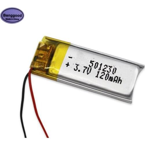 Banggood 3.7V 120mAh 501230 051230 Lipo Polymer Lithium Rechargeable Li-ion Battery Cells for GPS Bluetooth MP4 MP5 Toys