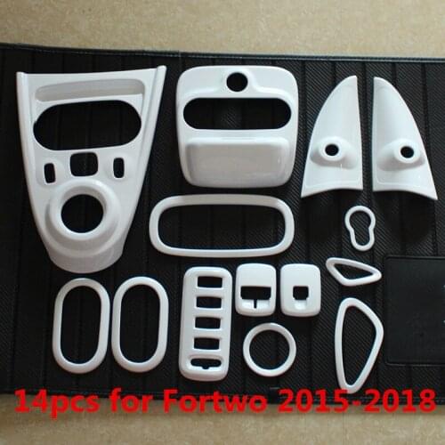 White ABS Gear Panel AC Outlet Window Control Cover Moulding Trim For Smart fortwo forfour 2015 2016 2017 2018 Interior Styling
