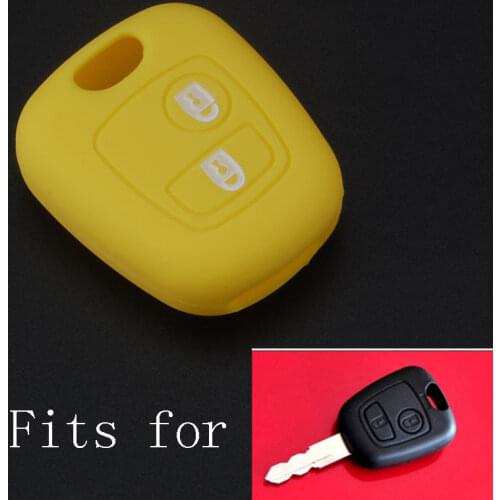 BBQ@FUKA Silicone Skin Remote Key Case Shell Cover Car Key Holder Fit for PEUGEOT 107 207 307 407 607 C2 Car styling