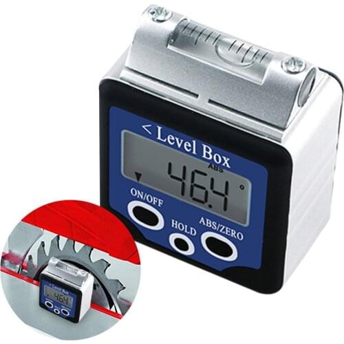 Digital 360degree Bevel Box Inclinometer with Magnets and Spirit Level with Large LCD Display Data HOLD function