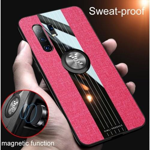 Coque Capa Luxury Cloth Glass Silicone Cases for VIVO X30/X30 Pro VIVOX30 X30Pro 5G Magnetic Ring Stand Phone Holder Back Covers