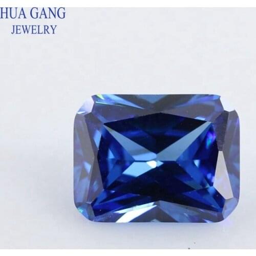 5A Blue Octangle Shape Cut CZ Stone Synthetic Gems Cubic Zirconia For Jewelry Size 3x4~13x18mm Free Shipping