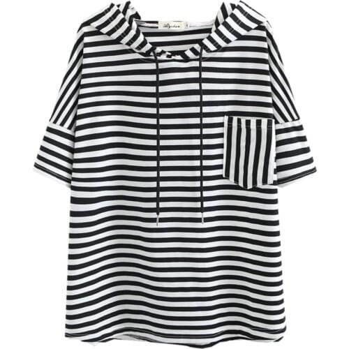 Women T Shirt Plus Size Tees 2021 Summer Fashion Casual Clothes Short Sleeve Plus Size Tops Cotton Hooded Camiseta Mujer