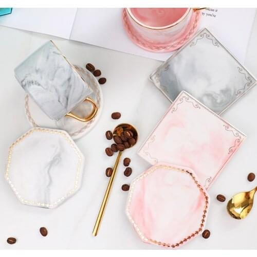 Creative Cup Pad Nordic Ins Marble Ceramic Mark Coffee Insulation