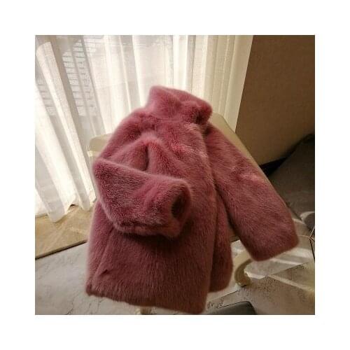 New 2022 Style High-end Fashion Women Faux Fur Coat S9988