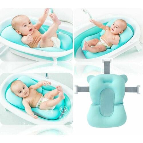 0-2Y Portable Baby Bath Tub Anti-slip Sponge Foam Pad Safety Enough Security Soft Pillow