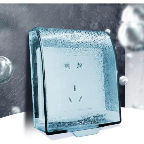 Plastic Wall Switch Waterproof Cover Box 86 Type Light Panel Socket Bathroom Kitchen Accessory Doorbell Flip Cap Cover Clear