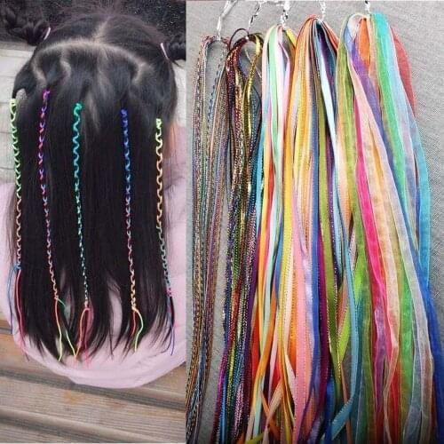 5~100Pcs/Set Mix Fashion Color Braided Hair Rope Twist Knitting Handmade Ribbon Woven Rope DIY Hair Styling Tool Accessories
