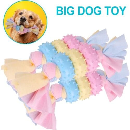Rubber Dogs Biting Toys Cleaning Thorn molars Tooth TPR Non-Toxic Pet Macarone Cloth Strip Interaction Fun Play Pets Products