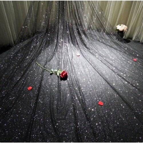 Shining Black Bridal Veil Wedding veil Fairy veil Flashing Super Long Cathedral Black Veil Sparkle Black Cathedral wedding veil