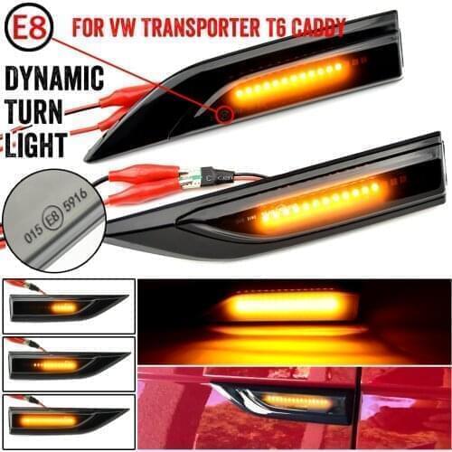 For VW Transporter T6 Multivan Caddy MK4 2016 2017 2018 2019 LED Side Marker Turn Signal Light Dynamic Flowing Indicator Blinker