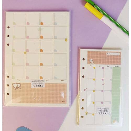 A6 Inner Pages Monthly Plan &Daily Plan & Weekly Inner Page For Binder Notebook Matching Filofax Refill Inner Paper 45 Sheets
