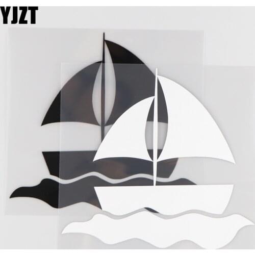 YJZT 15.5CM*14.5CM Sailboat Pattern Decor Vinyl Decal Car Stickers 1A-0147