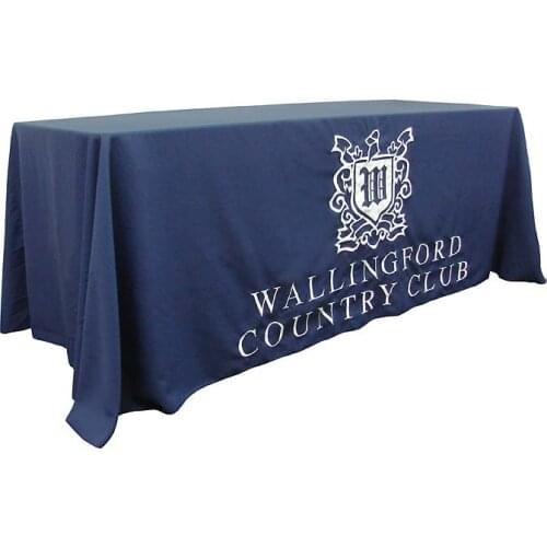 8' Custom Print Trade Show Table Skirts & Covers, Open Back Table, Custom Printed Tablecloths