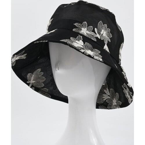 Bucket Hat Women Wide Brim Summer Sun Beach Sunshine Protection UPF50 Flowers Holiday Accessory For Teenagers