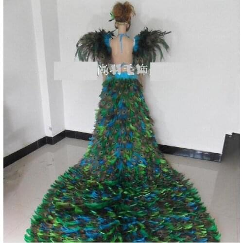 Feather clothes Samba dance costume Peacock Tailing