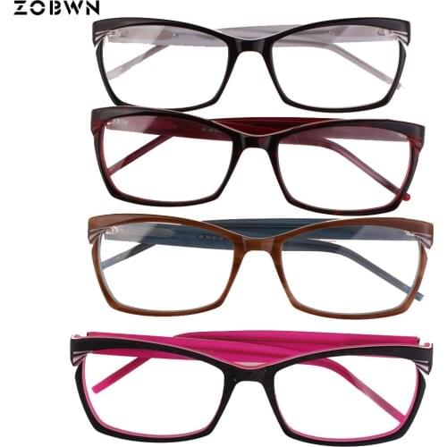ZOBWN mix wholesale glasses women eyeglasses female black red brown new design computer eyewear spectacles for prescription lens