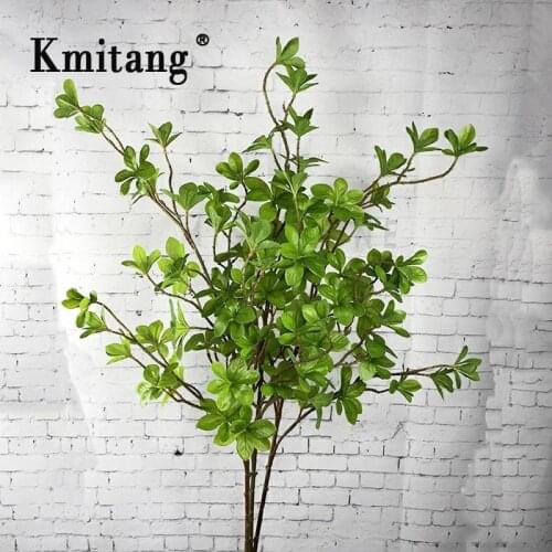 104cm 3 head Plastic Plants Large Artificial Tree Branch Green Leaves Real Touch Fake Magnolia Leafs For Home Wedding Decoration
