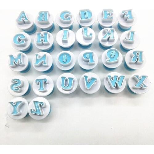 26PCS Capital Letter English Spring Cookie Mold Fondant Decoration Printing Die Cutting Baking Tool
