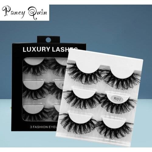 3 pairs/set Chemical Fiber makeup False Eyelashesfalse eyelashes multi-layer three-dimensional thick imitation mink hair 6D