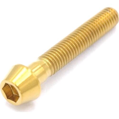 4 PCS M5x30mm Golden GR5 Titanium Allen Taper Cone Hex Head Bolts For Bike Seat Tube