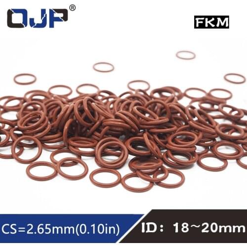 5PCS/lot Fluorine rubber Ring Brown FKM O ring Seal CS:2.65mm ID18/19/20mm Rubber O-Ring Seal Ring fkm Fluorine Gasket Washer