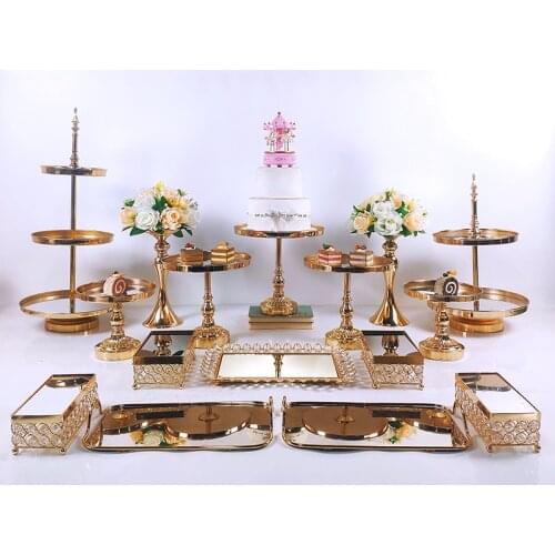 6-16 PC European Style Crystal Metal Cupcake Wedding Cake Stand Rack Set Holiday Party DisplayTray