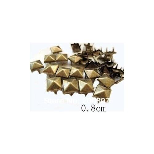 8mm Pyramid metal spikes Punk Rock Nailheads DIY square punk rivets Bag Shoes Bracelet 500pcs lot