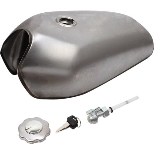 9L 2.4 Gal Unpainted Motorcycle Fuel Oil Gas Tank Cafe Racer Vintage With Cap For Honda CG125
