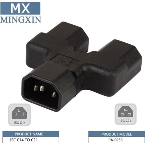 IEC320 C14 FOR C19, IEC 320 C14 Male to Dual 2 * C19 Female Power Adapter, Male to Male 16A to 20A 20A UPS PDU Power Adapter