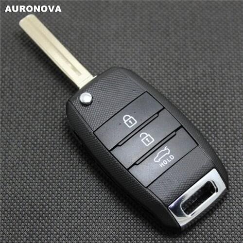 AURONOVA New Replace Folding Key Shell for Kia K2 K3 K5 Carens Cerato Forte Sportage 3 Buttons Remote Car Key Case DIY