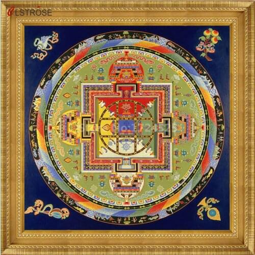 CLSTROSE Time-Limited Hot Tibet Thangka Modern Wall Art Painting On Canvas Tibetan Mandala Om Yoga Faith For Buddha Home Decor