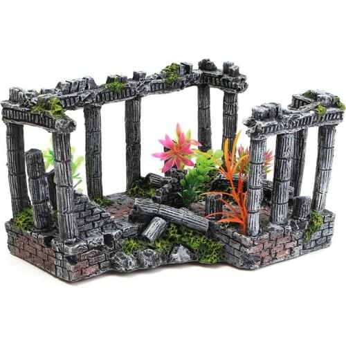 Fish Tank Landscaping Decoration Antique Roman Column Remains European Castle Decoration Large Roman Column Aquarium Ornament