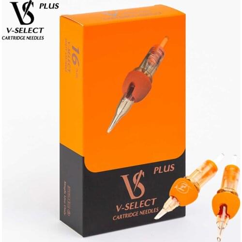 EZ V System Tattoo Cartridge Needle Plus Round Shader for Rotary Tattoo Machine & Grip Finger Comfort Less Vibrations 16 Pcs/Box