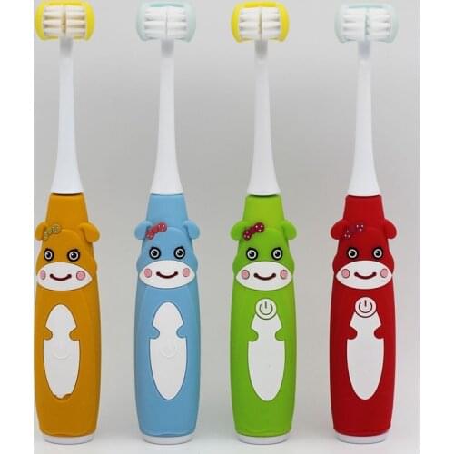 Hot 3D Side Sonic Electric Toothbrush Children USB Rechargeable Replacement Smart Heads Oral Cleaner 5 Mode