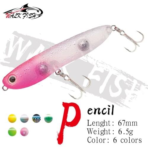 WALK FISH 67MM 6.5G Pencil Fishing Lure Minnow Floating Fishing Artificial Hard Bait Wobbler Saltwater Bass Carp Fishing Tackle