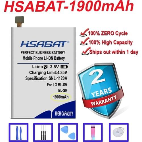 HSABAT Top 100% 1900mAh BL-S9 Battery for LG BL-S9 in stock