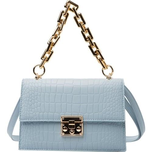 Fashion Womens Thick Chain Handbags Small Square Bag 2021 New Chain Womens Bag Single Shoulder Diagonal Portable Small Bag