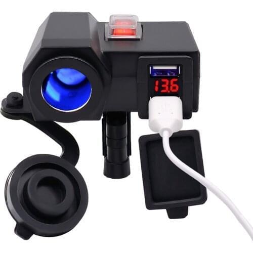 Motorcycle Waterproof Cigarette Lighter 4.2A USB Car Charger Car Mobile Phone Charger Suitable for Various of Motorcycle Models